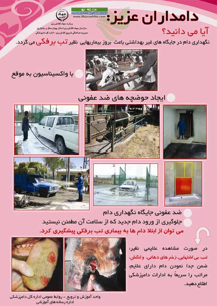 پوستر مبارزه با بیماری تب برفکی دام