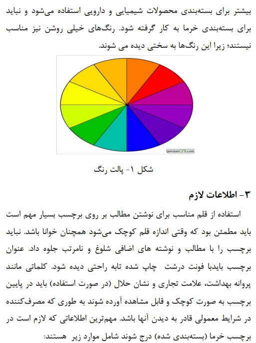 دستورالعمل فنی طراحی برچسب خرمای بسته بندی شده صفحه 3