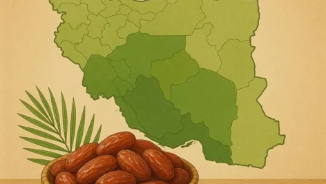 وضعیت تولید خرما در استان های مختلف ایران