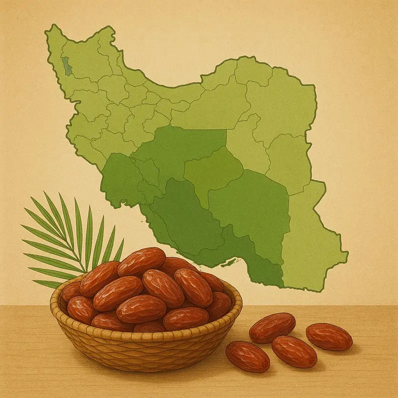 وضعیت تولید خرما در استان های مختلف ایران