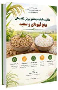 کتاب مقایسه کیفیت پخت و ارزش تغذیه‌ای برنج قهوه‌ای و سفید