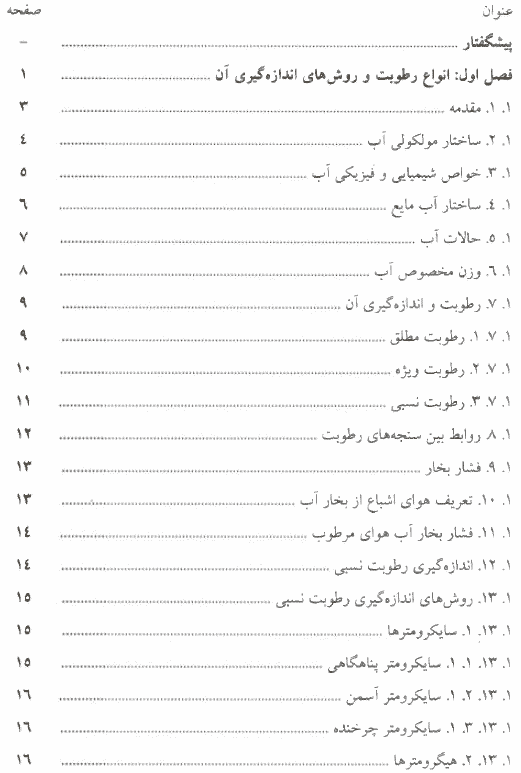 فهرست مطالب کتاب ارتباط آب و چوب