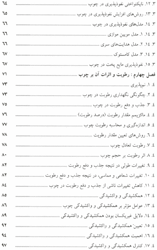 فهرست مطالب کتاب ارتباط آب و چوب
