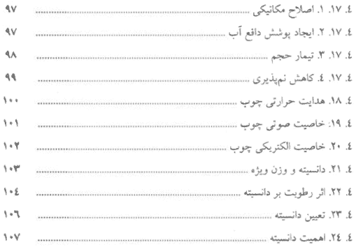 فهرست مطالب کتاب ارتباط آب و چوب